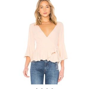 NWOT mink pink wrap top
